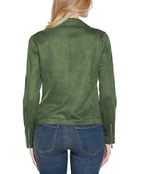 Belldini Women's Faux-Suede Moto Jacket