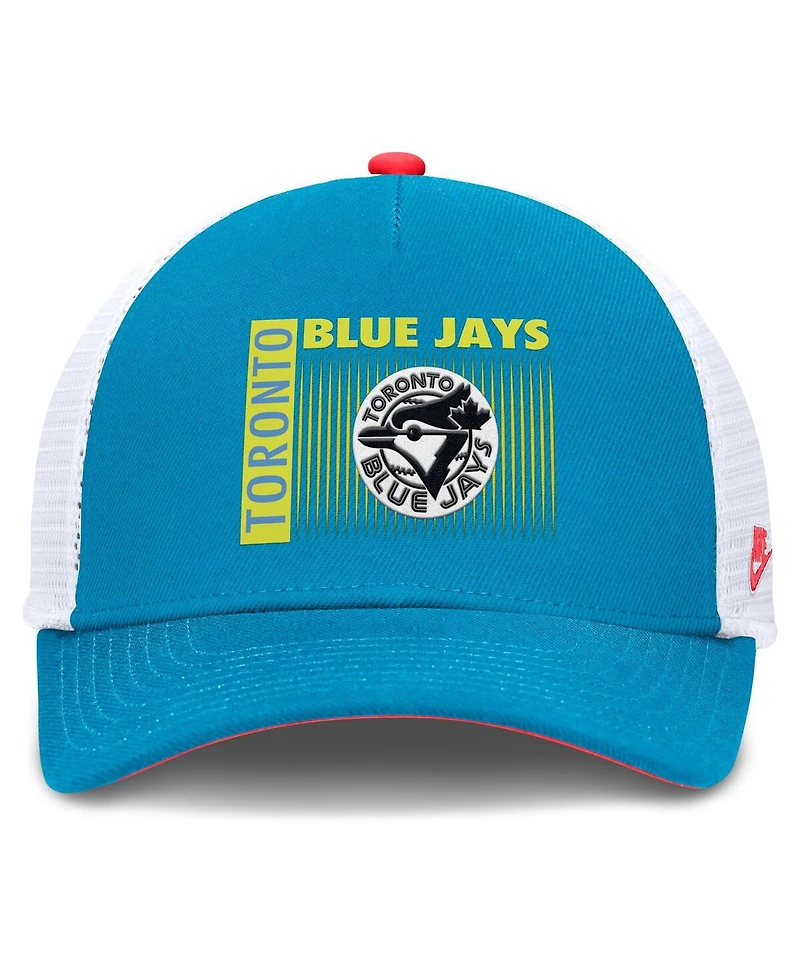 Nike Men's Teal Toronto Blue Jays Neon 90s Rise Structured Performance Adjustable Trucker Hat