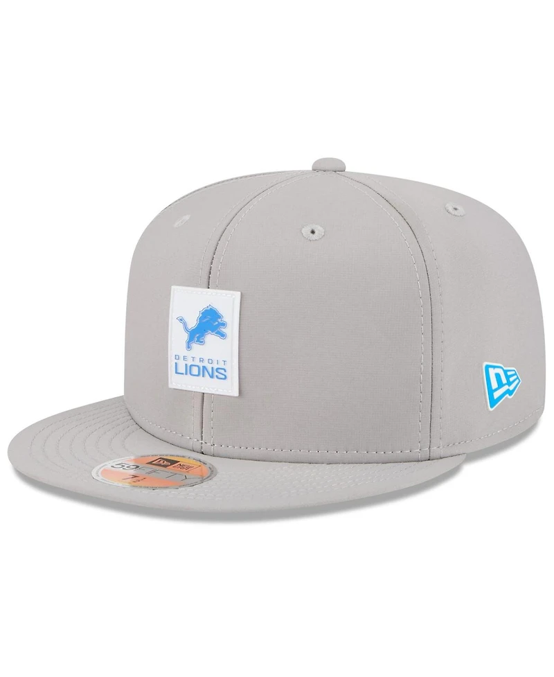 New Era Men's Gray Detroit Lions 2025 Sideline 59FIFTY Fitted Hat