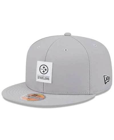 New Era Men's Gray Pittsburgh Steelers 2025 Sideline 59FIFTY Fitted Hat