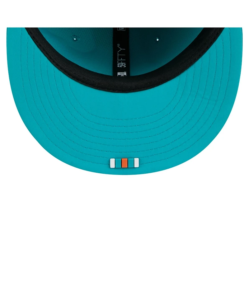 New Era Men's Aqua Miami Dolphins 2025 Sideline 59FIFTY Fitted Hat