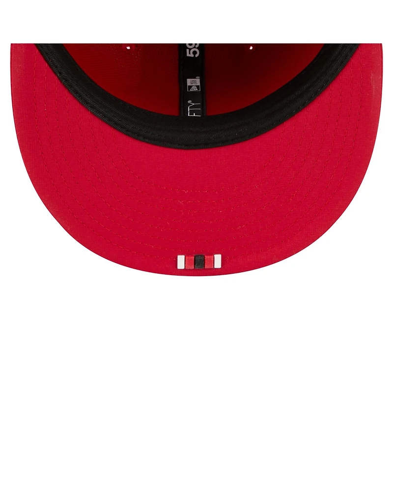 New Era Men's Scarlet San Francisco 49ers 2025 Sideline 59FIFTY Fitted Hat