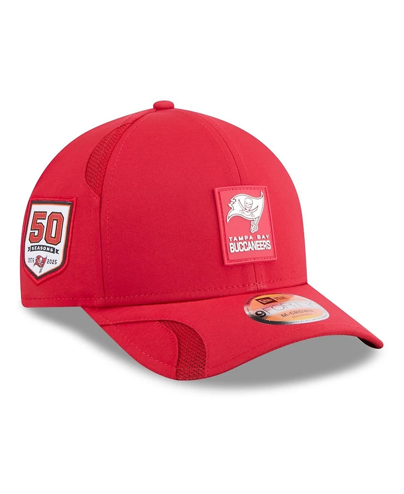 New Era Big Boys and Girls Red Tampa Bay Buccaneers 2025 Sideline M-crown 9FORTY Adjustable Hat