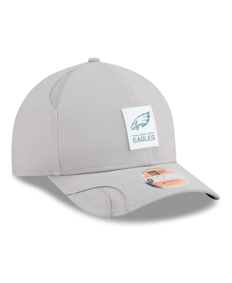 New Era Men's Gray Philadelphia Eagles 2025 Sideline M-crown 9FORTY Adjustable Hat