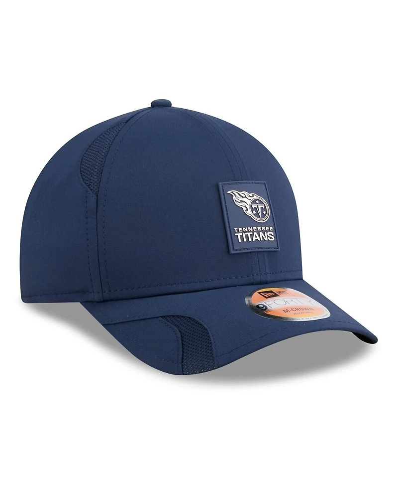New Era Men's Navy Tennessee Titans 2025 Sideline M-crown 9FORTY Adjustable Hat