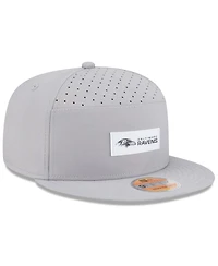 New Era Men's Gray Baltimore Ravens 2025 Sideline Split Panel 9FIFTY Snapback Hat