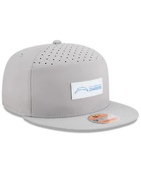 New Era Men's Gray Los Angeles Chargers 2025 Sideline Split Panel 9FIFTY Snapback Hat
