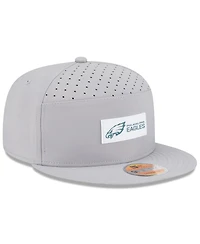 New Era Men's Gray Philadelphia Eagles 2025 Sideline Split Panel 9FIFTY Snapback Hat