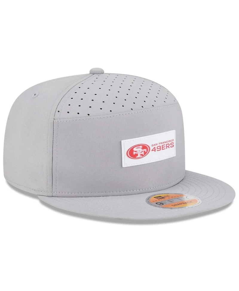 New Era Men's Gray San Francisco 49ers 2025 Sideline Split Panel 9FIFTY Snapback Hat