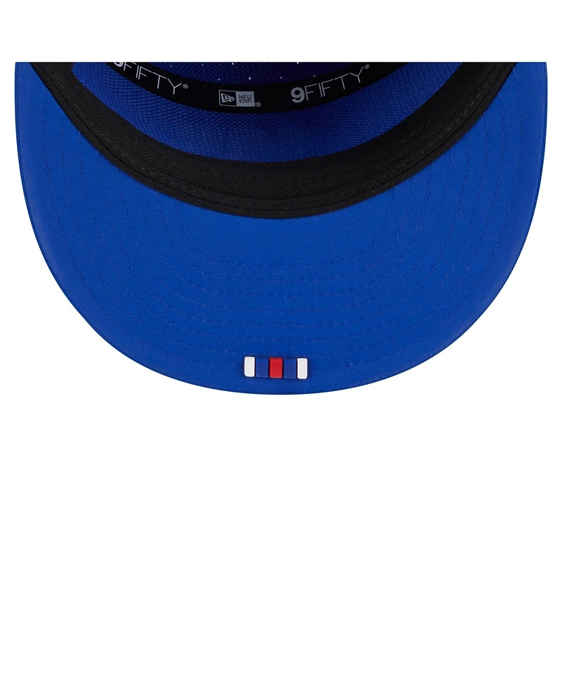 New Era Men's Royal Buffalo Bills 2025 Sideline Throwback Split Panel 9FIFTY Snapback Hat