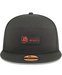 New Era Men's Black Cincinnati Bengals 2025 Sideline Split Panel 9FIFTY Snapback Hat