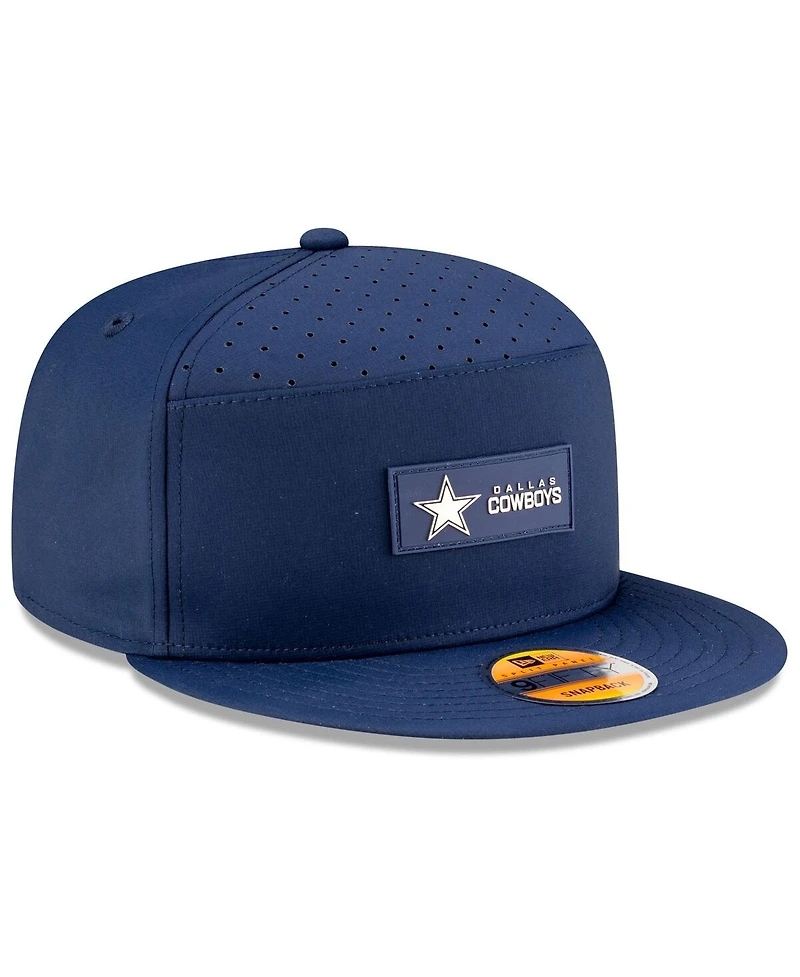 New Era Men's Navy Dallas Cowboys 2025 Sideline Split Panel 9FIFTY Snapback Hat