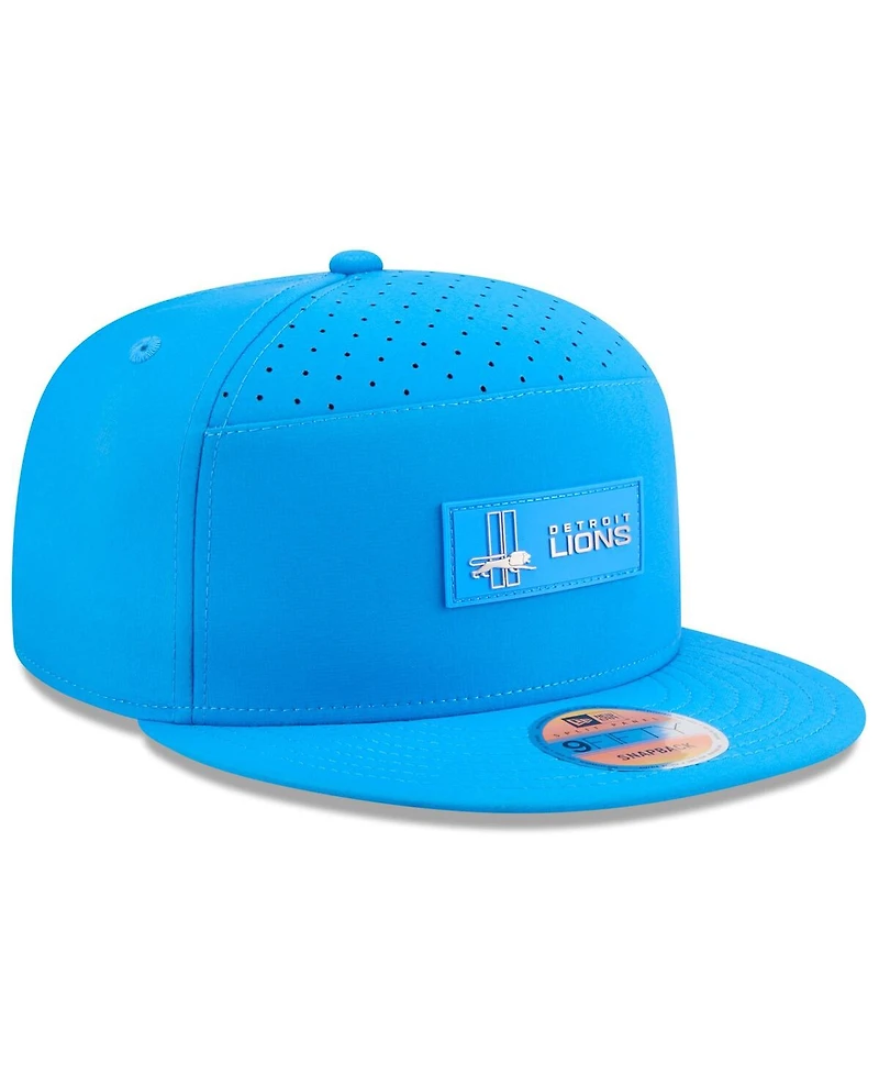 New Era Men's Blue Detroit Lions 2025 Sideline Throwback Split Panel 9FIFTY Snapback Hat