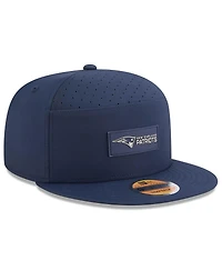 New Era Men's Navy New England Patriots 2025 Sideline Split Panel 9FIFTY Snapback Hat