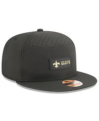 New Era Men's Black New Orleans Saints 2025 Sideline Split Panel 9FIFTY Snapback Hat