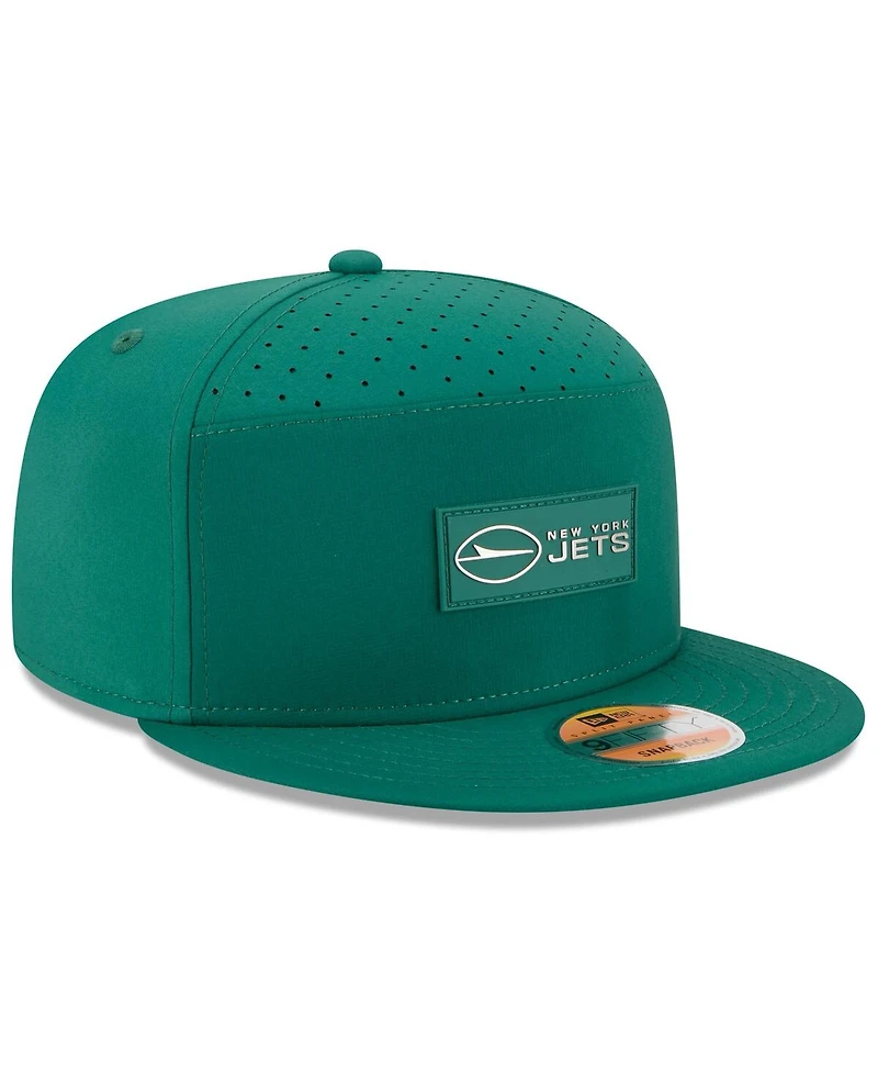 New Era Men's Green New York Jets 2025 Sideline Split Panel 9FIFTY Snapback Hat