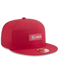 New Era Men's Scarlet San Francisco 49ers 2025 Sideline Split Panel 9FIFTY Snapback Hat