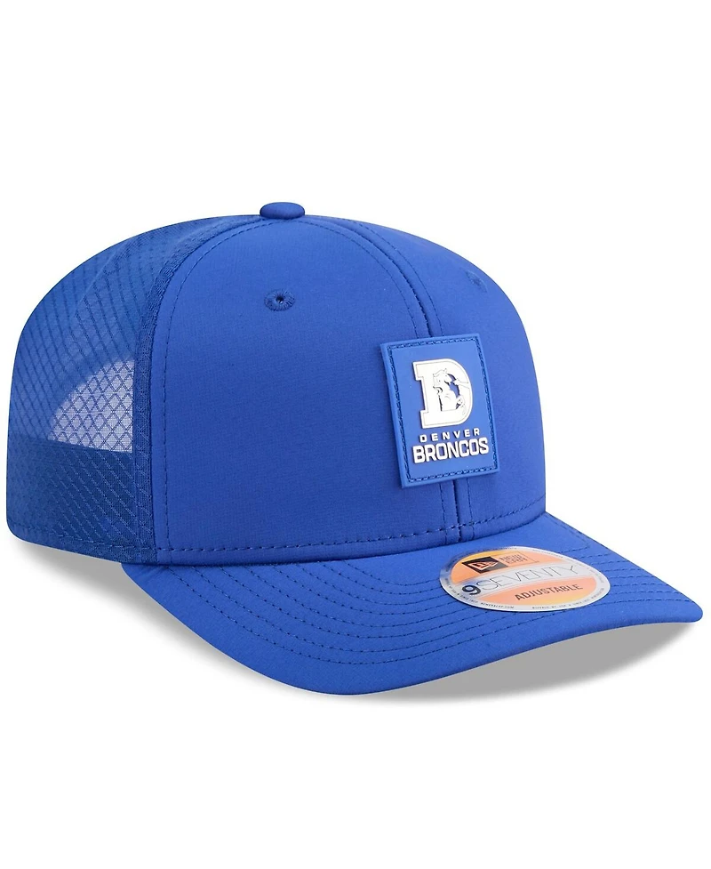 New Era Men's Royal Denver Broncos 2025 Sideline Throwback 9SEVENTY Trucker Adjustable Hat