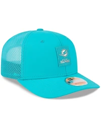 New Era Men's Aqua Miami Dolphins 2025 Sideline 9SEVENTY Trucker Adjustable Hat