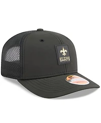 New Era Men's Black New Orleans Saints 2025 Sideline 9SEVENTY Trucker Adjustable Hat