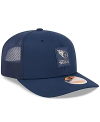 New Era Men's Navy Tennessee Titans 2025 Sideline 9SEVENTY Trucker Adjustable Hat