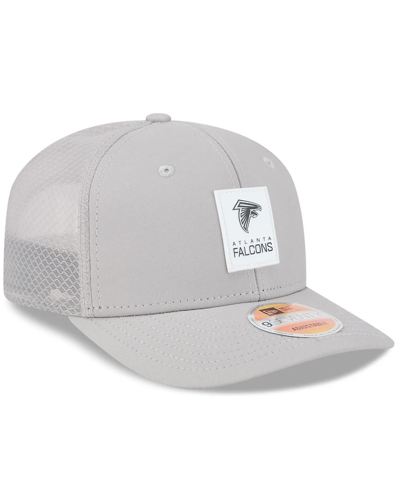 New Era Men's Gray Atlanta Falcons 2025 Sideline 9SEVENTY Adjustable Trucker Hat