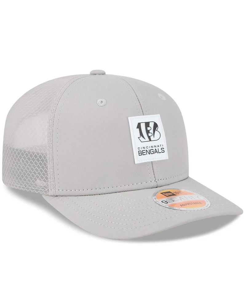 New Era Men's Gray Cincinnati Bengals 2025 Sideline 9SEVENTY Adjustable Trucker Hat