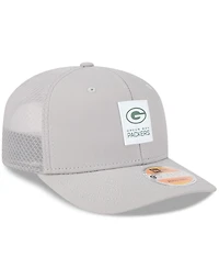 New Era Men's Gray Green Bay Packers 2025 Sideline 9SEVENTY Adjustable Trucker Hat