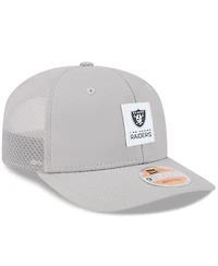 New Era Men's Gray Las Vegas Raiders 2025 Sideline 9SEVENTY Adjustable Trucker Hat