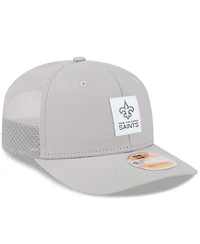 New Era Men's Gray New Orleans Saints 2025 Sideline 9SEVENTY Adjustable Trucker Hat