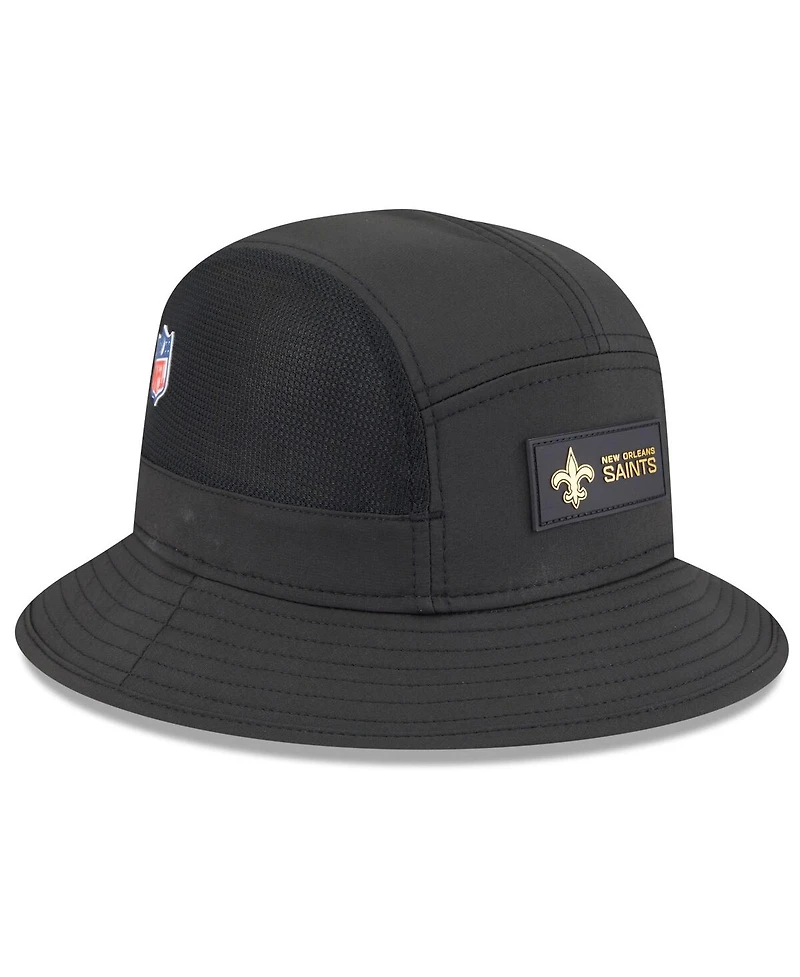 New Era Men's Black Orleans Saints 2025 Sideline Bucket Hat