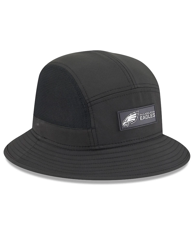 New Era Men's Black Philadelphia Eagles 2025 Sideline Bucket Hat