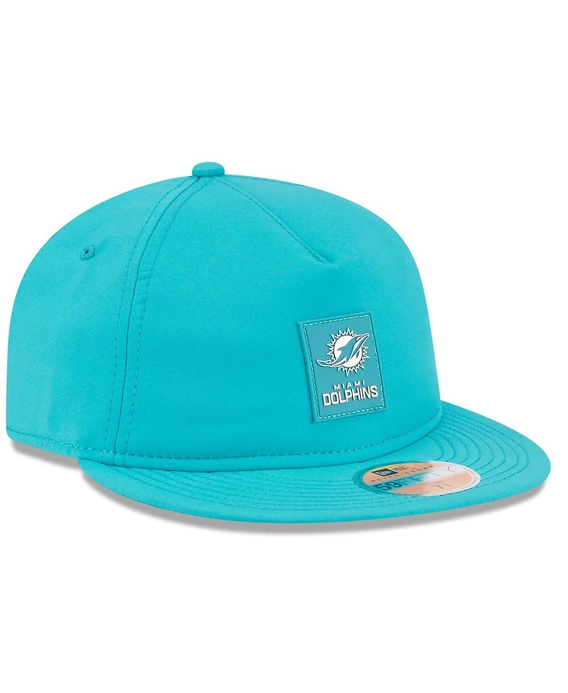 New Era Men's Aqua Miami Dolphins 2025 Sideline Retro Crown 59FIFTY Fitted Hat