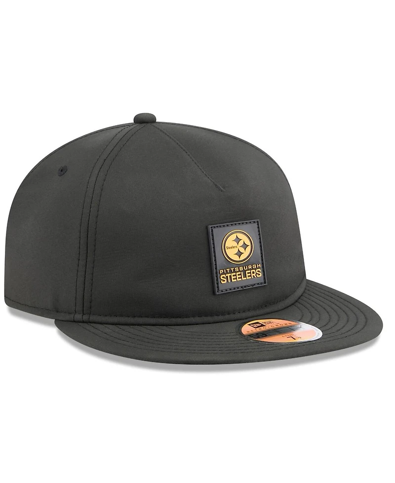 New Era Men's Black Pittsburgh Steelers 2025 Sideline Retro Crown 59FIFTY Fitted Hat