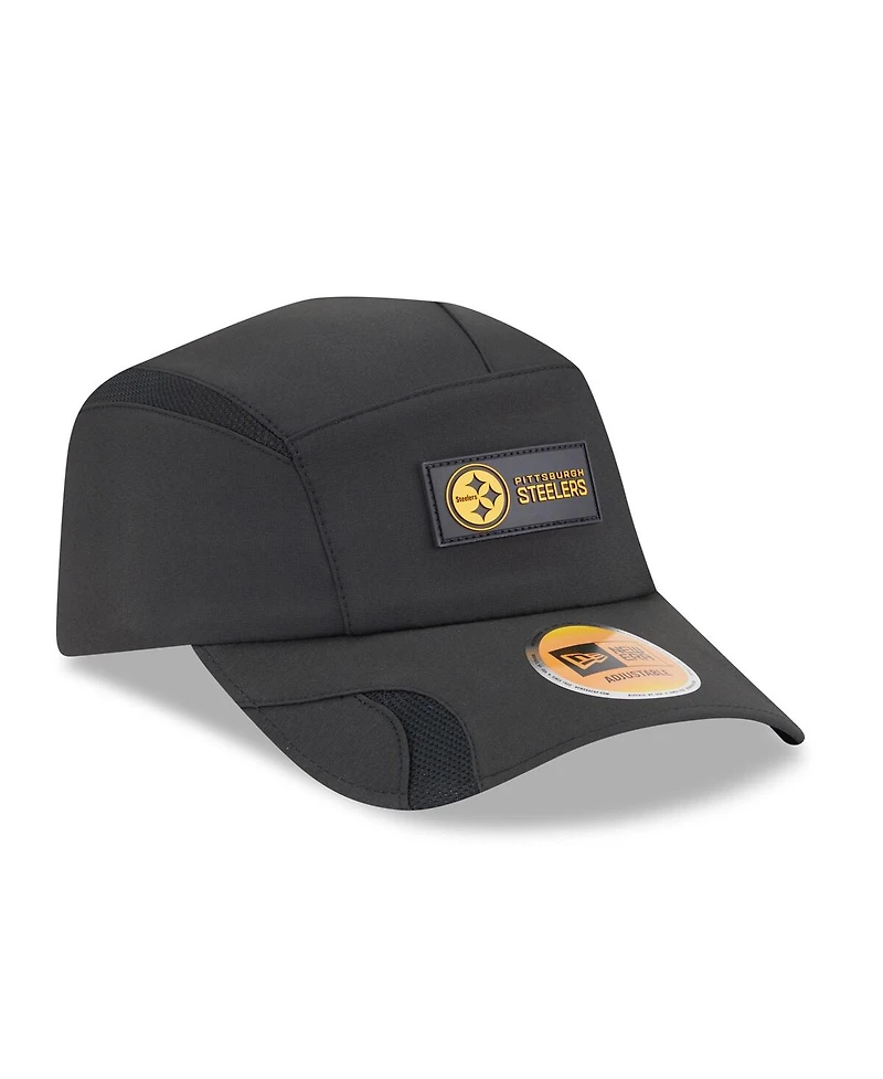 New Era Men's Black Pittsburgh Steelers 2025 Sideline Runner Adjustable Hat