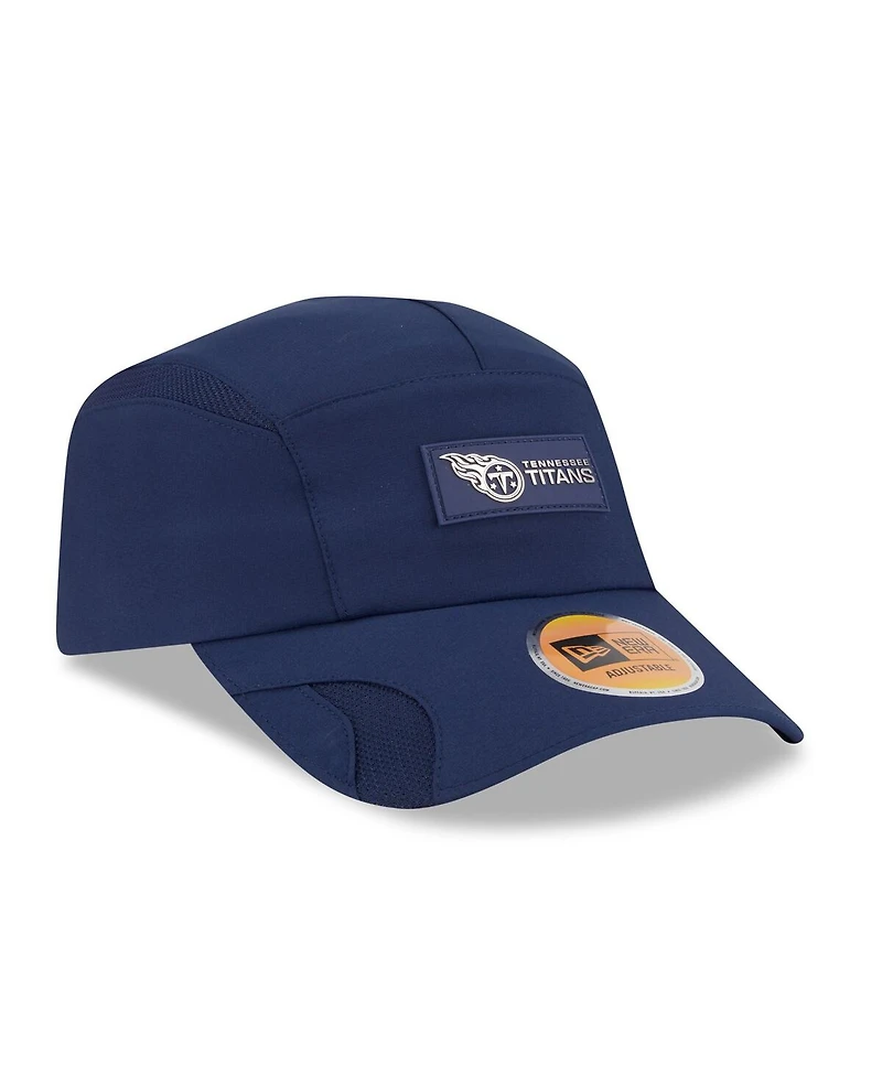 New Era Men's Navy Tennessee Titans 2025 Sideline Runner Adjustable Hat