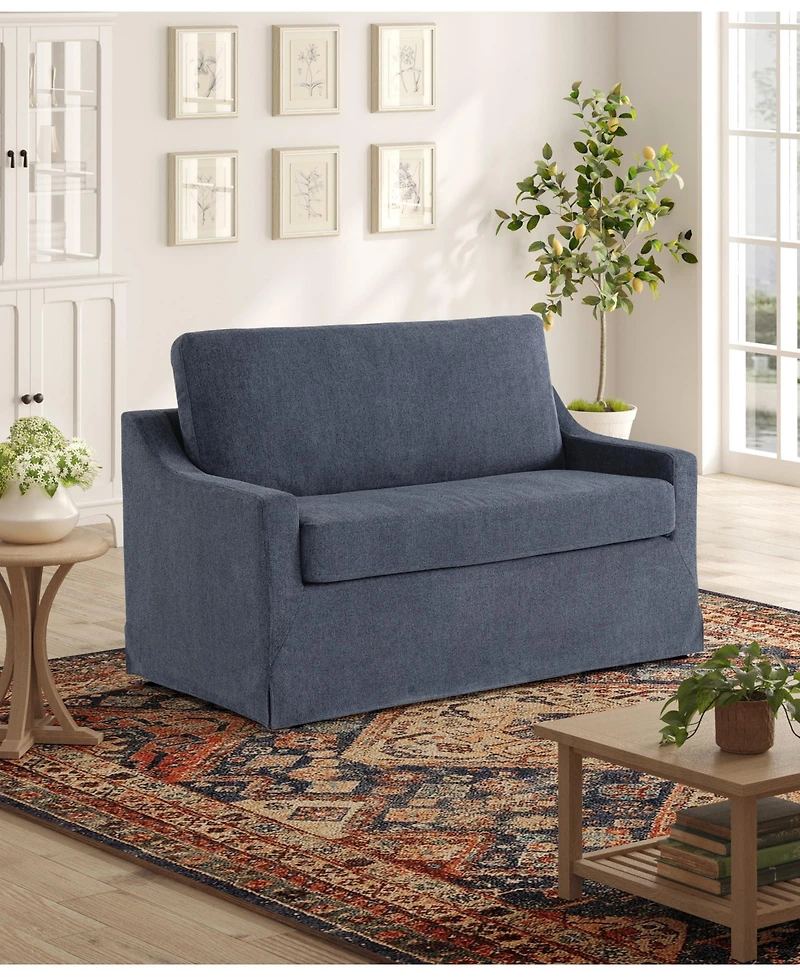 Serta 53.5" Polyester Hampstead Convertible Twin Sleeper Loveseat