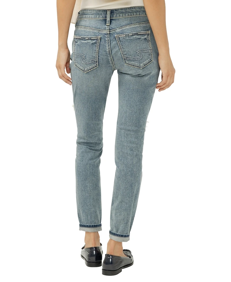 Silver Jeans Co. Women's Girlfriend Mid Rise Skinny Leg