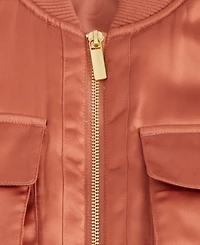 I.n.c. International Concepts Women's Satin Shrunken Bomber Jacket, Macy's Exclusive