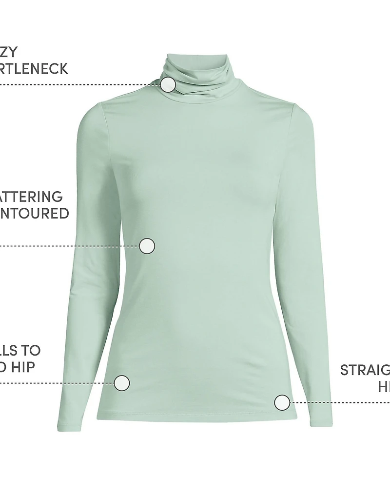 Lands' End Lightweight Jersey Long Sleeve Turtleneck