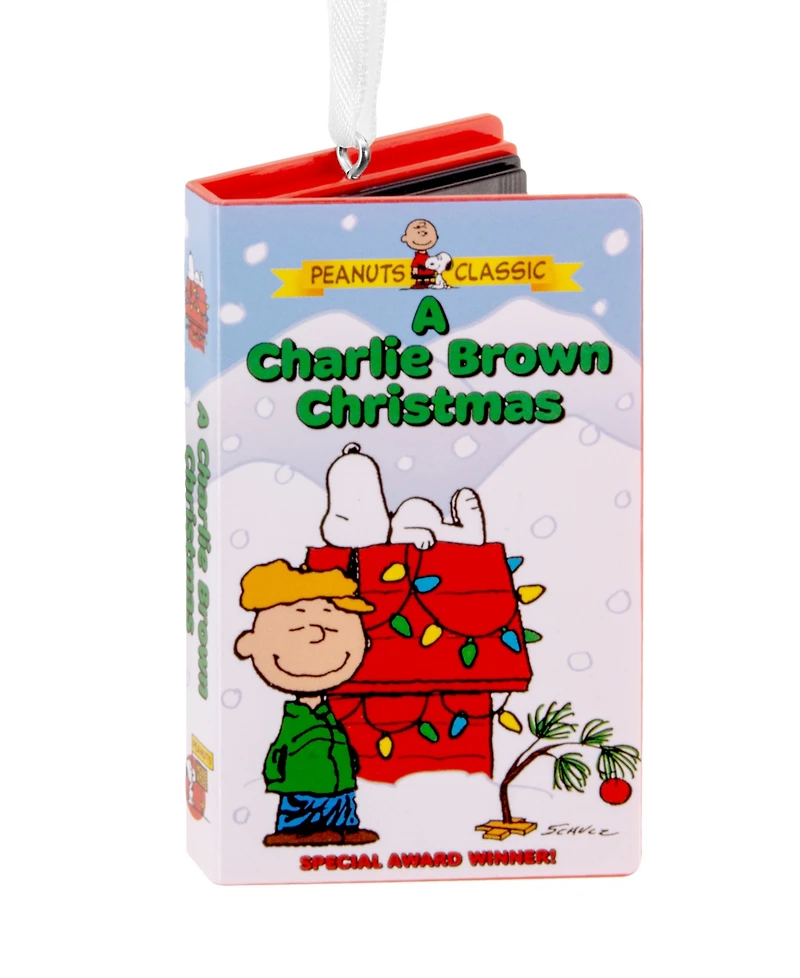 Hallmark Peanuts A Charlie Brown Christmas Retro Video Cassette Case Christmas Tree Ornament