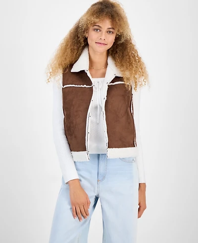 Self Esteem Juniors' Faux-Shearling Vest