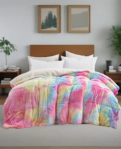 Unikome Reversible Medium Weight Plush Faux Fur Comforter, King