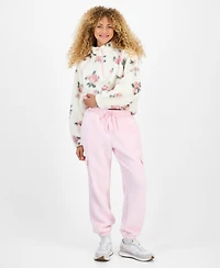 Hippie Rose Juniors' Sherpa Cargo Jogger Pants