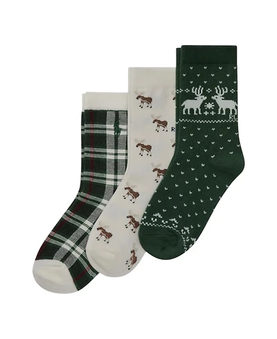 Polo Ralph Lauren Little and Big Boys 3-Piece Embroidered Socks Set