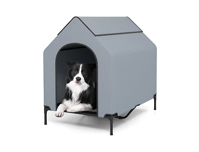 Akiudex Outdoor Elevated Pet House with Ventilated Windows