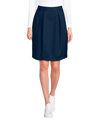Lands' End Women's Solid Pleated Skort Top of Knee