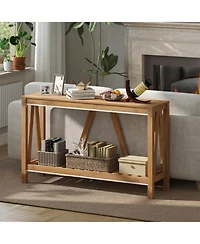 Homcom Farmhouse Console Table with Storage, Rustic Sofa Table,