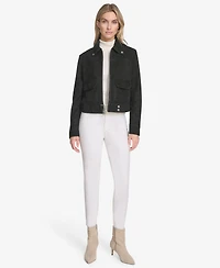 Andrew Marc Women's Lunetta Sueded Leather Trucker Jacket