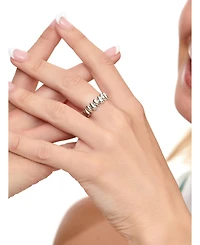 Devata Teardrop Eternity Band Ring in Sterling Silver